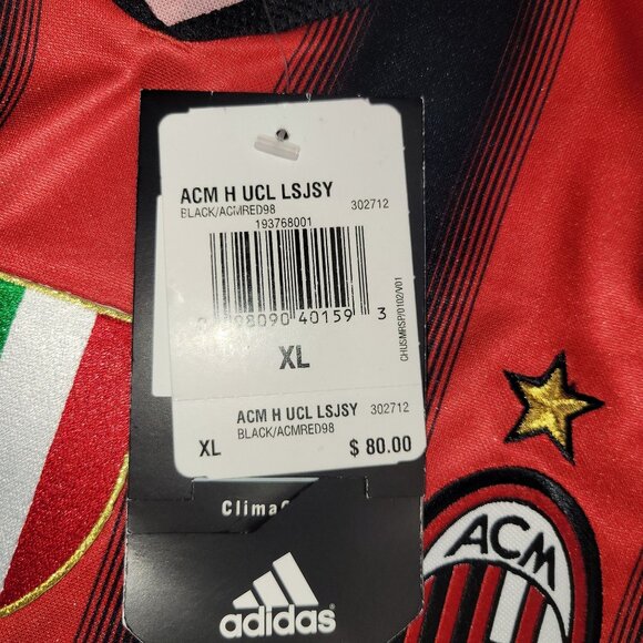 Kaka AC Milan 2004 2005 UEFA Long Sleeve Home Soccer Jersey Shirt BNWT XL - Picture 7 of 10